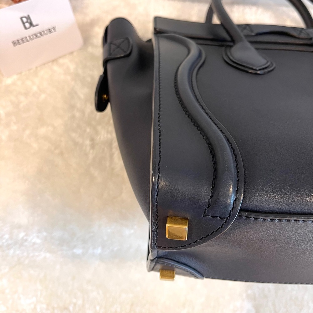 💙 Celine Micro Luggage 💙 Navy Blue GHW Tote Bag - Picture 9 of 15